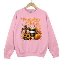 Load image into Gallery viewer, Pumpkin Spice and Jesus Christ Sweatshirt - Christian Fall Shirt