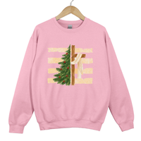 Load image into Gallery viewer, Christian Christmas Holiday Sweatshirt - Christmas Tree and Cross Shirt