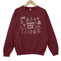 Load image into Gallery viewer, Teaching Future Saints Sweatshirt - Catholic Teacher Trendy Top, Catechists Sweater