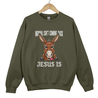 Load image into Gallery viewer, Christian Christmas Sweatshirt - Normal Isn't Coming Back Jesus Is