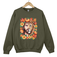 Load image into Gallery viewer, Lion of Judah Jesus Shirt - Autumn Fall Christian Sweatshirt