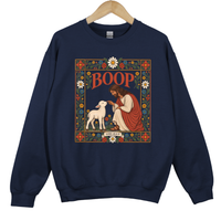 Load image into Gallery viewer, Jesus Lamb Boop Sweatshirt - Luke 15 Bible Verse Shirt, Retro Floral Religious Sweater