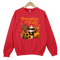 Load image into Gallery viewer, Pumpkin Spice and Jesus Christ Sweatshirt - Christian Fall Shirt