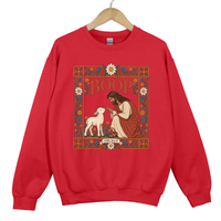 Load image into Gallery viewer, Jesus Lamb Boop Sweatshirt - Luke 15 Bible Verse Shirt, Retro Floral Religious Sweater