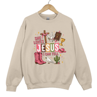 Load image into Gallery viewer, She Loves Jesus I Can Tell Shirt - Christian Western Top, Country Jesus Sweatshirt