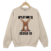 Load image into Gallery viewer, Christian Christmas Sweatshirt - Normal Isn't Coming Back Jesus Is