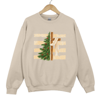 Load image into Gallery viewer, Christian Christmas Holiday Sweatshirt - Christmas Tree and Cross Shirt