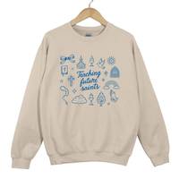 Load image into Gallery viewer, Teaching Future Saints Sweatshirt - Catholic Teacher Trendy Top, Catechists Sweater