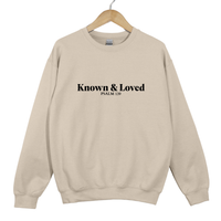 Load image into Gallery viewer, Known &amp; Loved Sweatshirt - Psalm 139 Scripture Minimalist Shirt