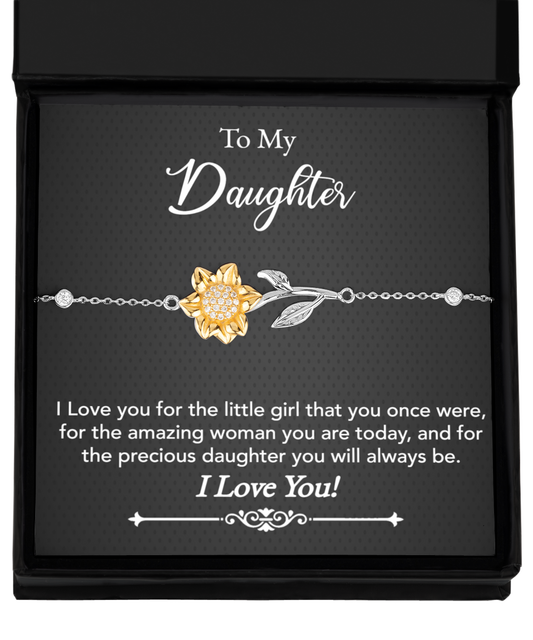 Daughter Sunflower Necklace From Dad