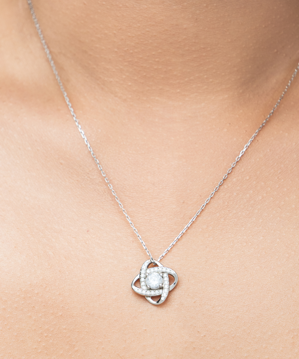 To My Mom Love Knot Necklace Sterling Silver